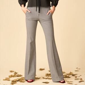 Tibi Houndstooth Slim Bootcut Trousers in Black White Size 6